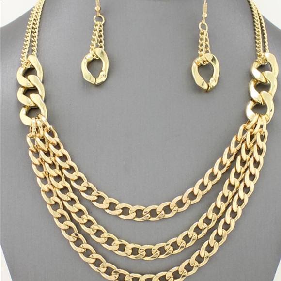 Polished Chain Layered Necklace Set - Picture 6 of 6